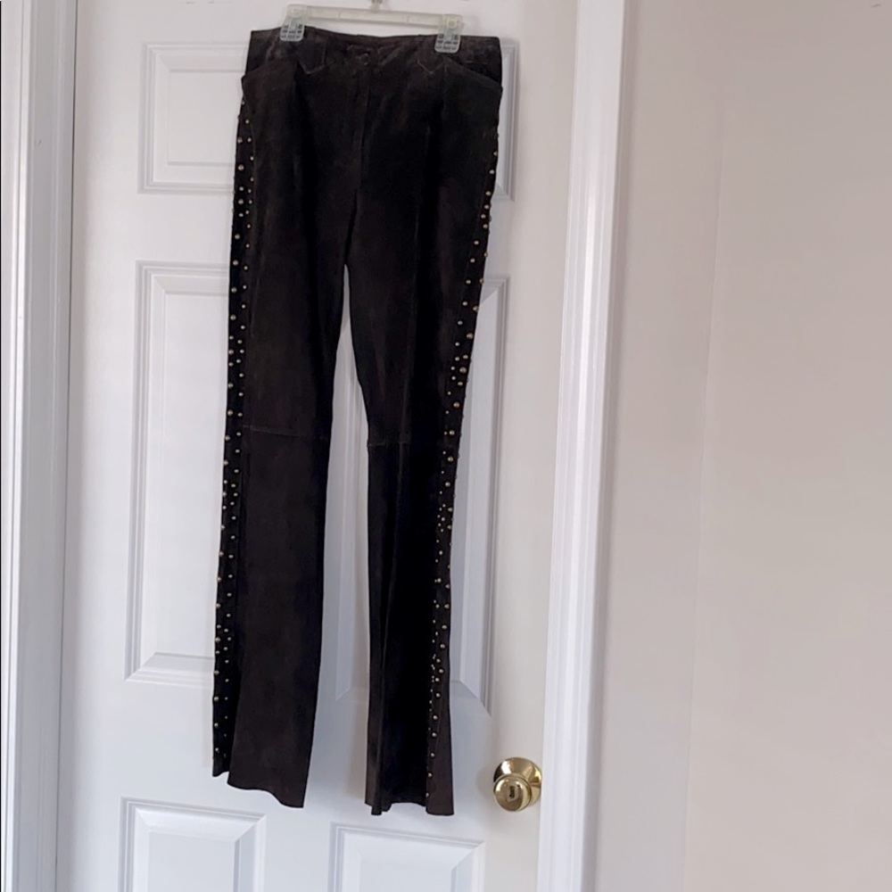 BCBGMaxAzria 100% Brown Leather Pants